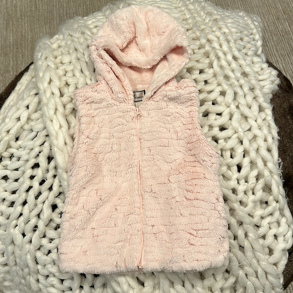 Girls Pink Faux Fur Vest